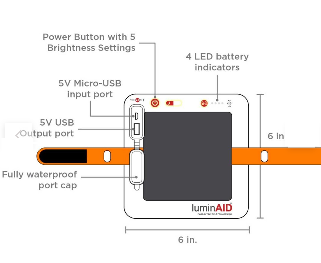 LuminAID - PackLite Titan 2-in-1 Phone Charger - Solarlaterne